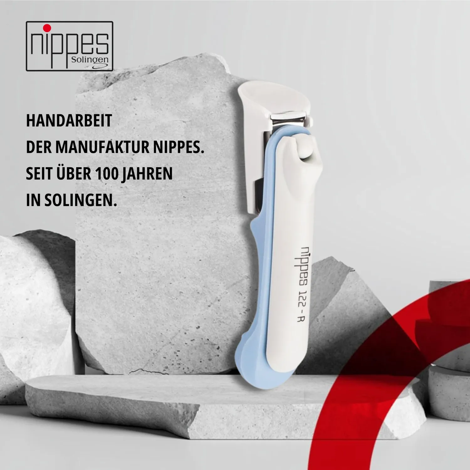 Nippes Solingen Baby Nagelknipser Blau 8 cm abgerundet