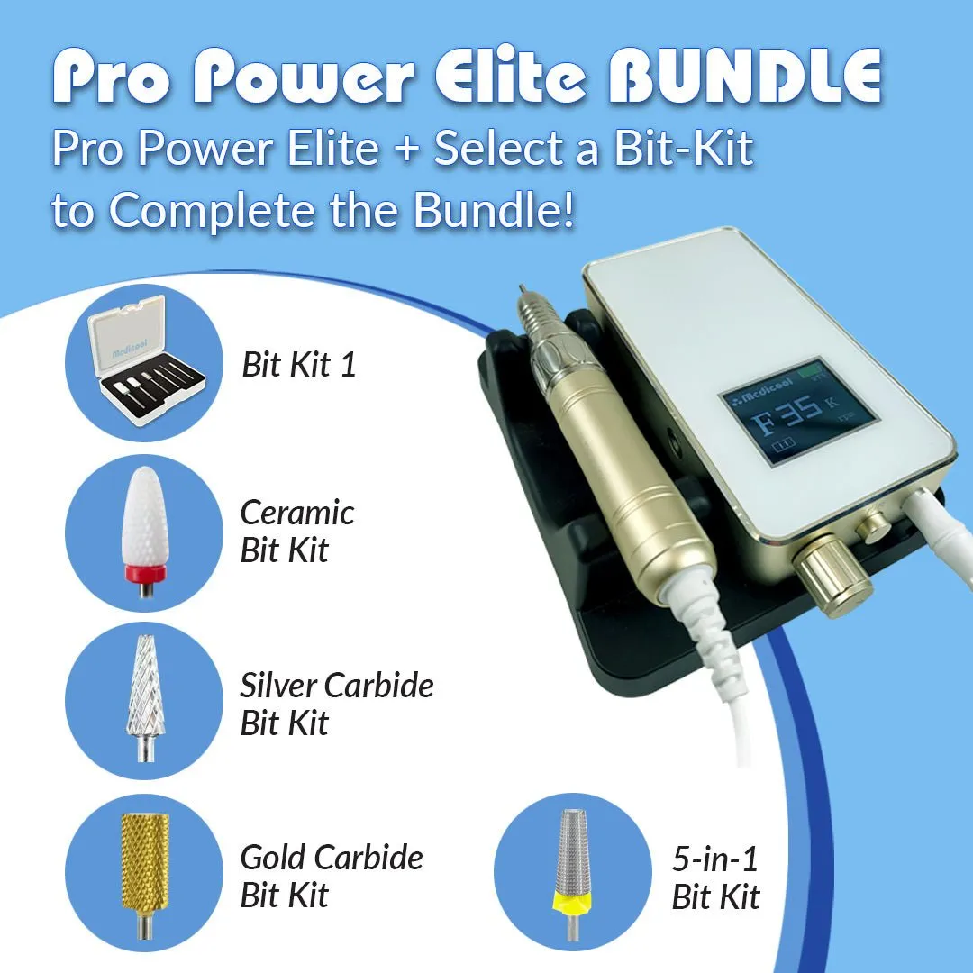 Medicool Pro Power Elite Nagelfräser Champagne Bit-Set 1 Akku