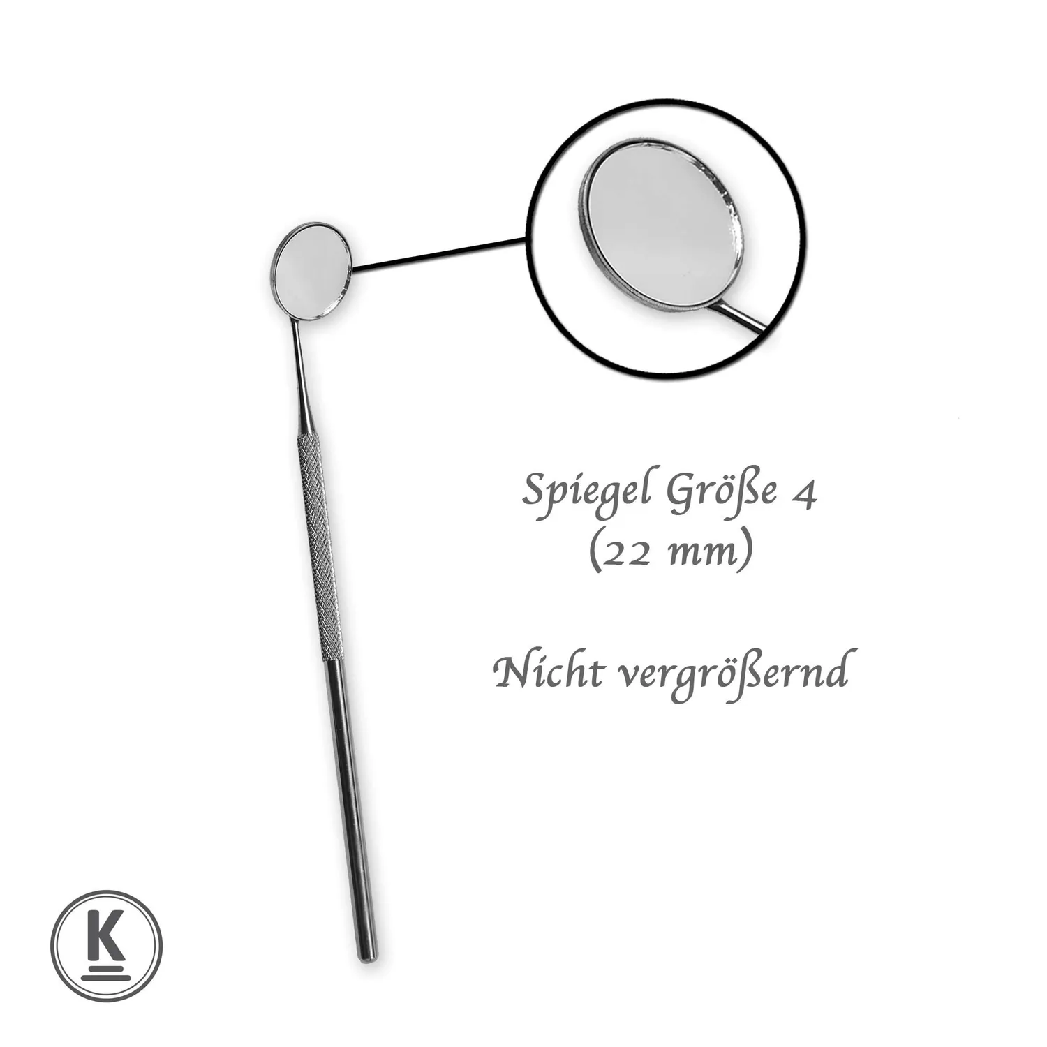 K-Pro Dentalspiegel Größe 4 Edelstahl 22 mm