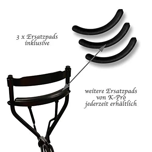 K-Pro Wimpernzange Edelstahl Lash Curler mit 3 Pads