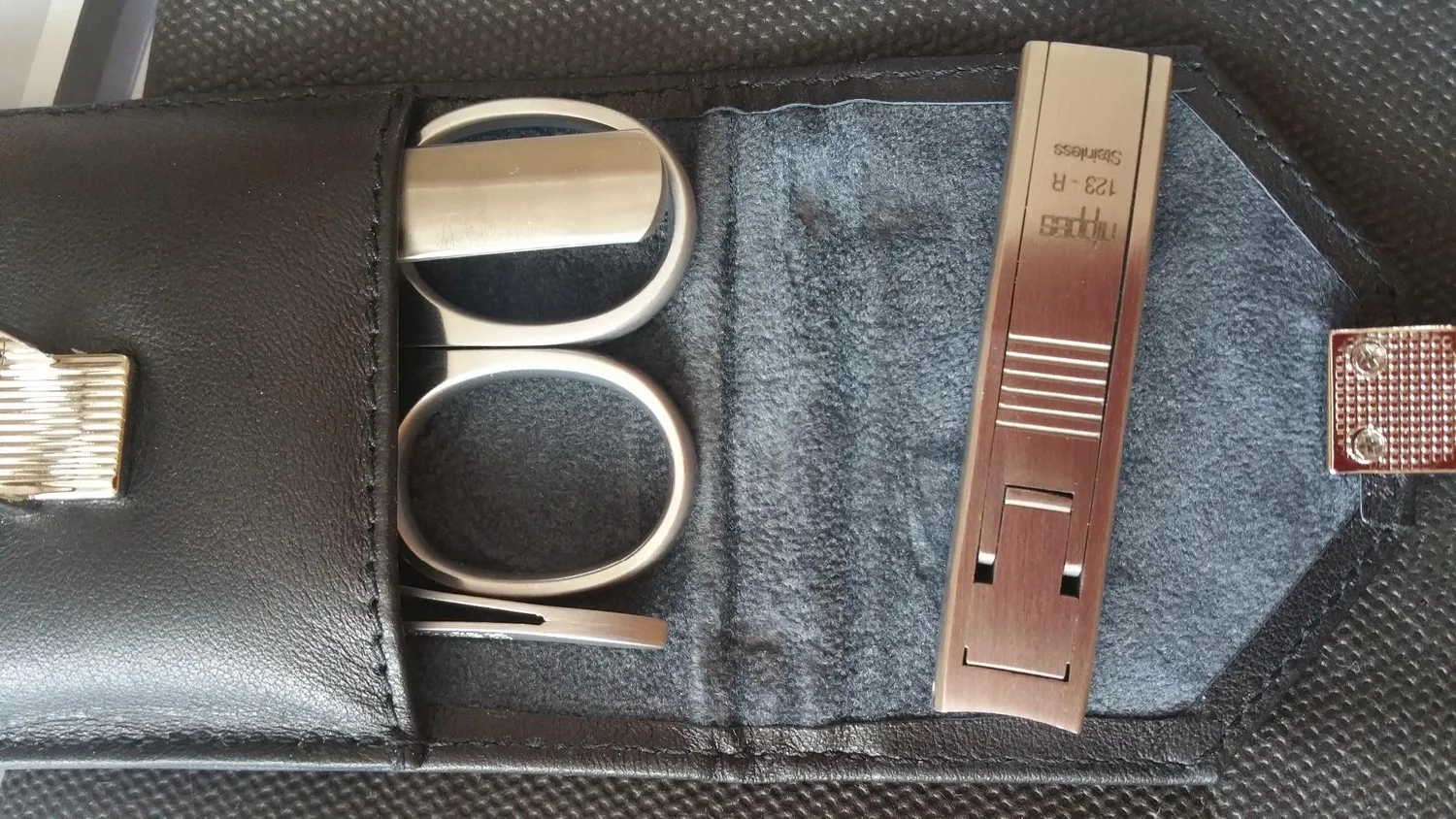Nippes Solingen Locks Maniküre Set 5-teilig Leder schwarz