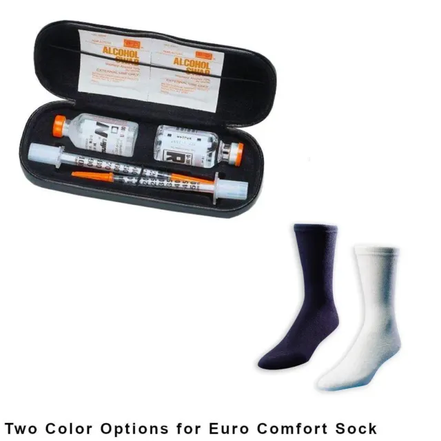 Medicool D.I. Case Etui Schwarz + Euro Comfort Socken L Diabetiker