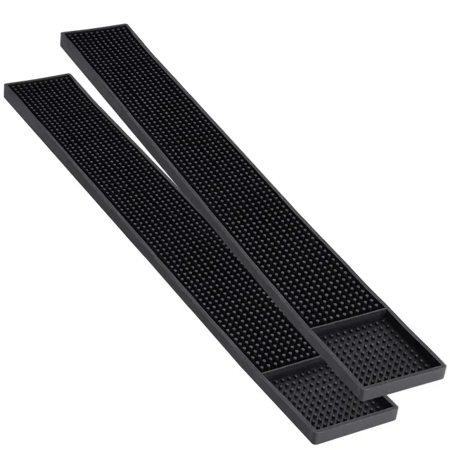 Noverlife Barmatte Gummi 60x8 cm 2er Pack schwarz