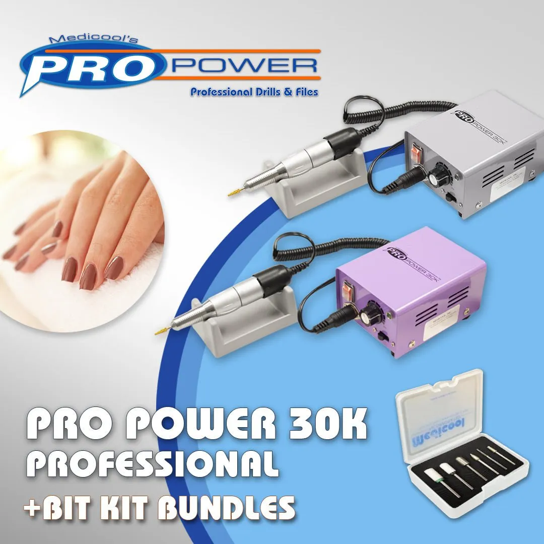 Medicool Pro Power 30K Elektrische Nagelfeile Lila Bit Kit 1 Set