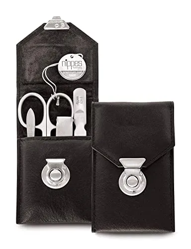 Nippes Solingen Locks Maniküre-Set 4-teilig Leder schwarz