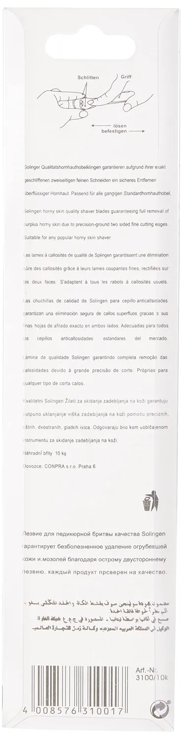 Titania Ersatzklingen für Hobel 10 Stück Skinkarte scharf