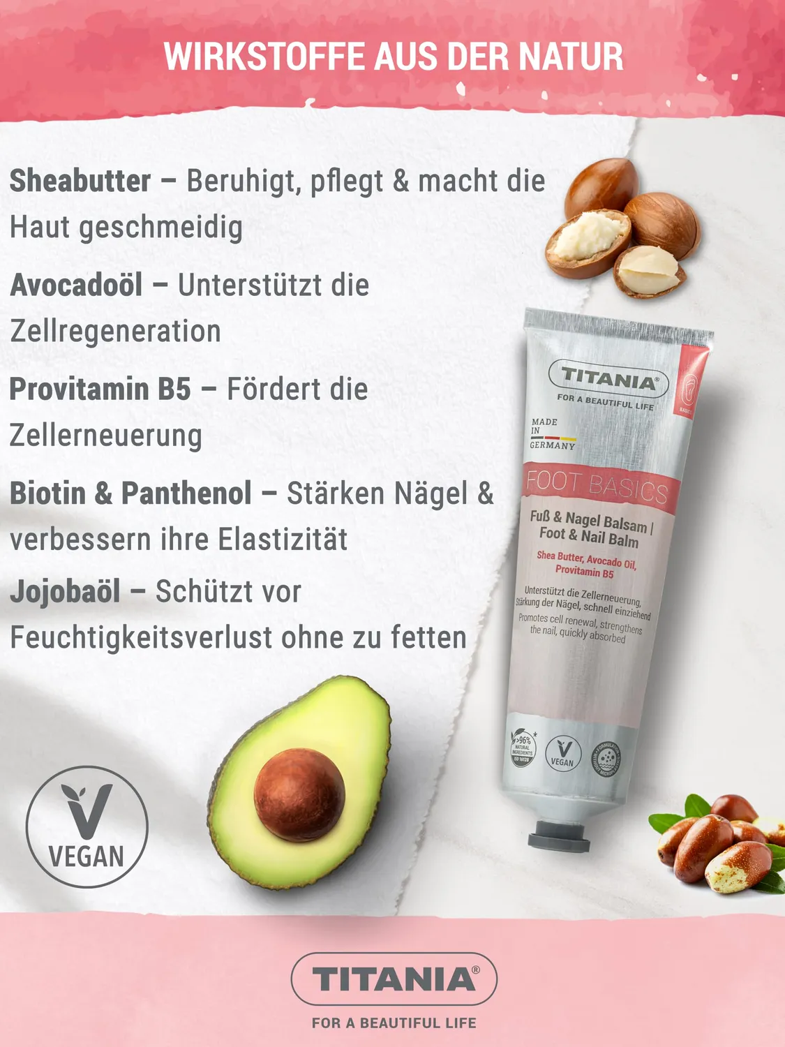 Titania Fuß- & Nagel Balsam 100 ml Sheabutter Biotin vegan