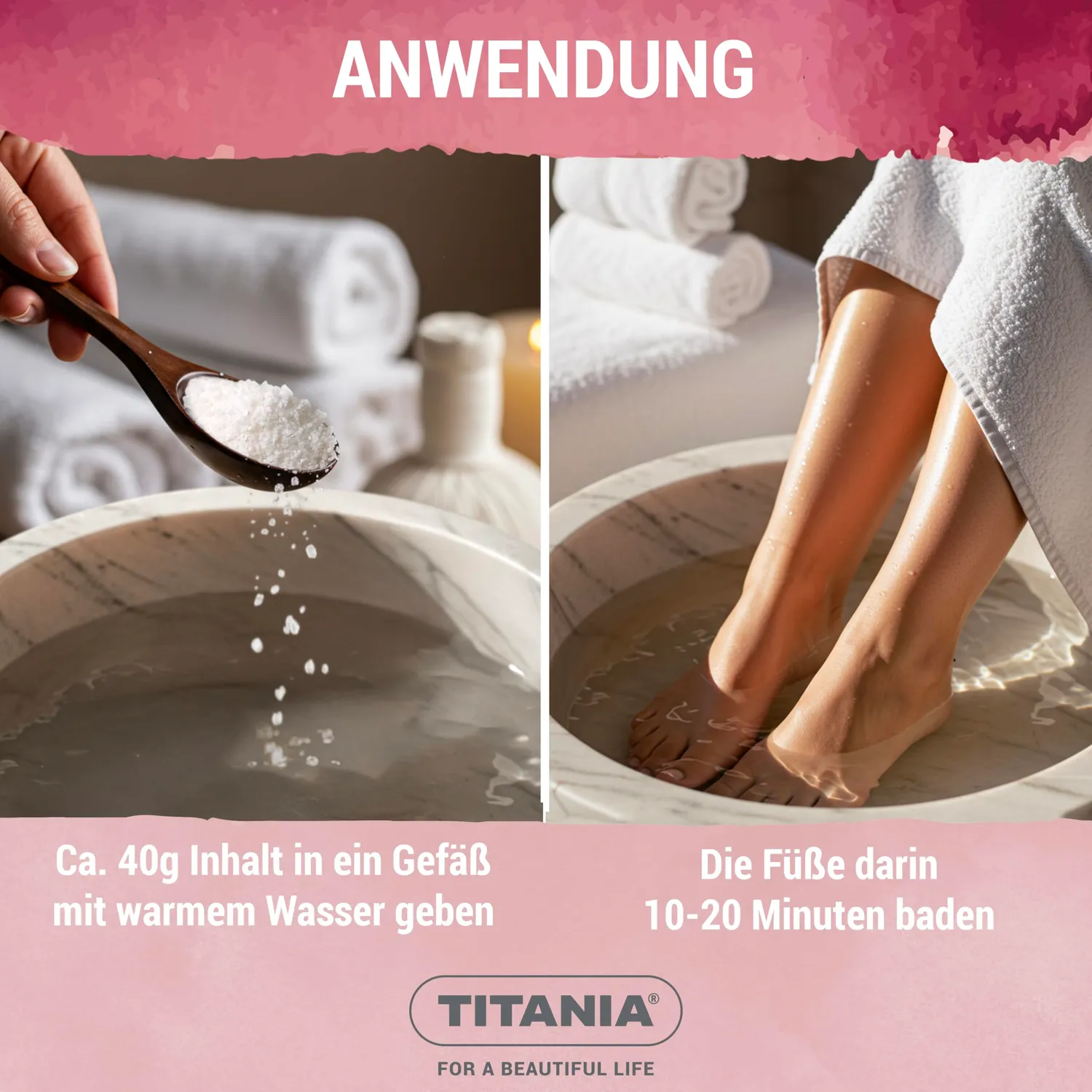 Titania Urea Fußbadesalz 25% 270 g Glas Mandelöl