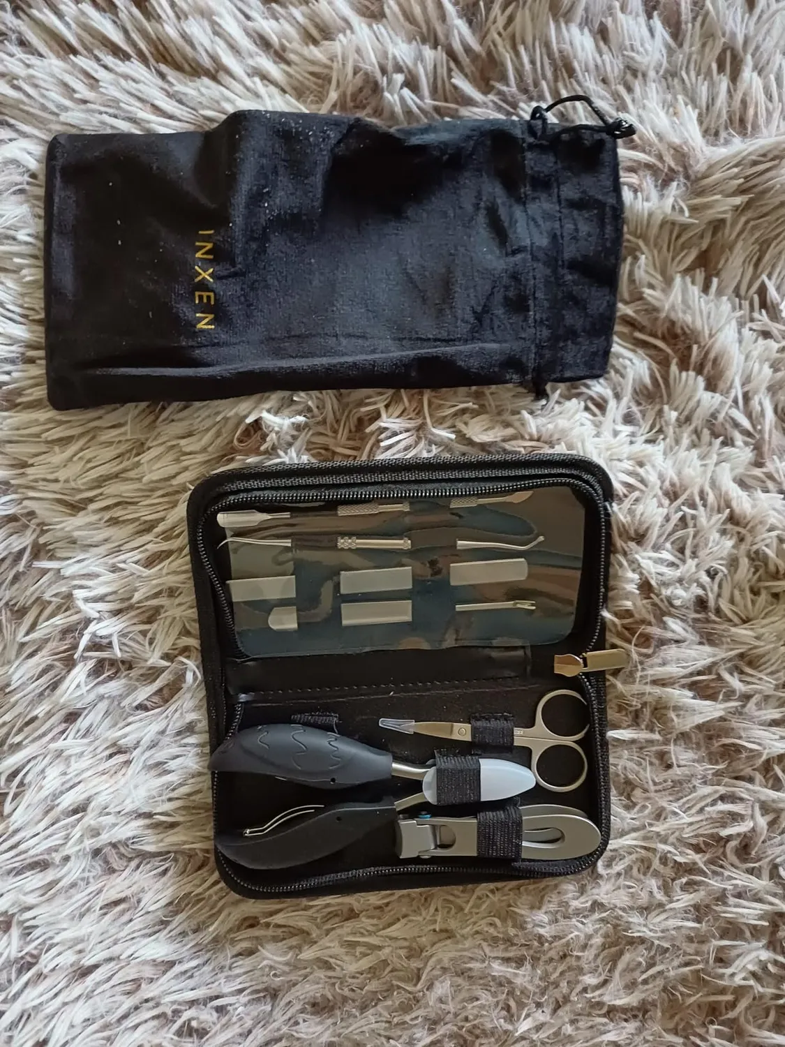 INXEN Profi Nagelknipser Set 7-teilig Rot für dicke Fußnägel