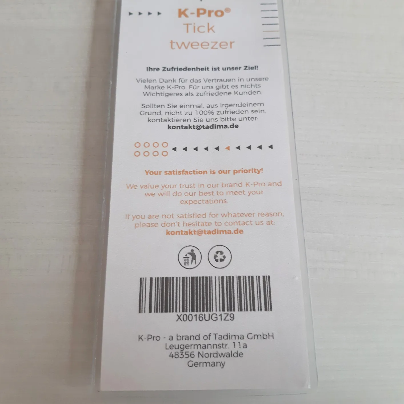 K-Pro Zeckenpinzette Edelstahl für Hund Katze Mensch