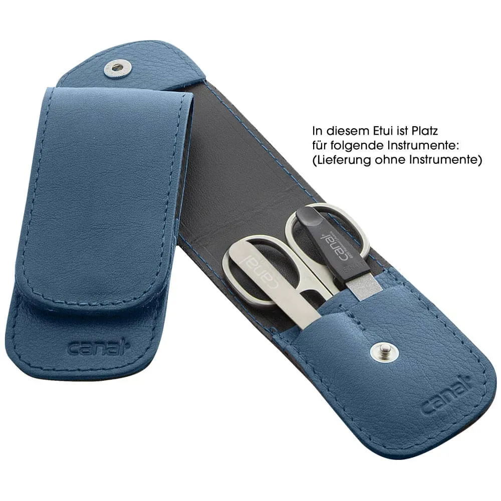 Canal Reise-Etui Leder leer blau