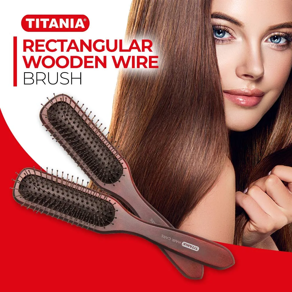 Titania Hair Massagebürste oval groß Holz braun