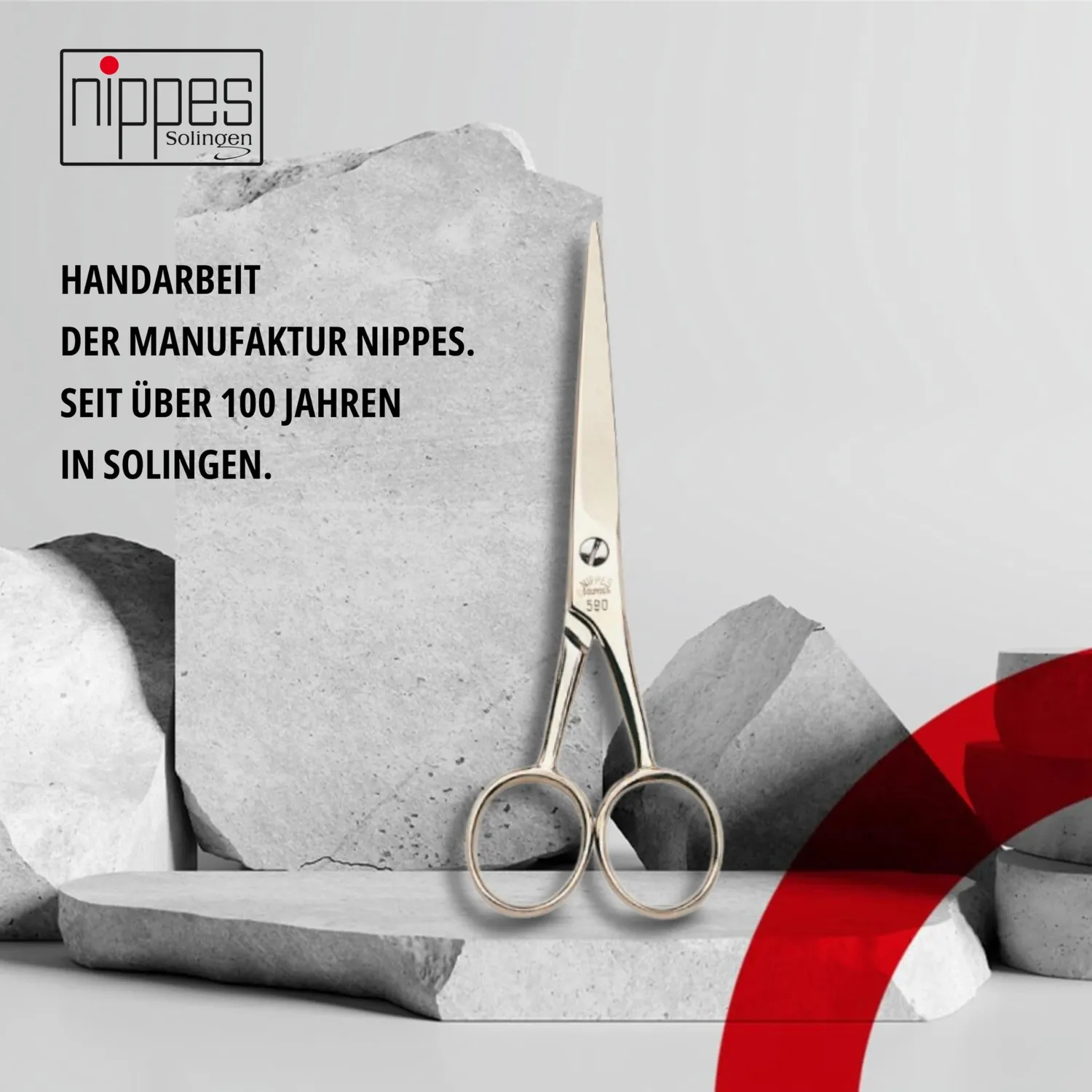 Nippes Solingen Bartschere 13 cm gehärteter Stahl