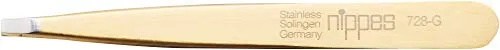 Nippes Solingen Pinzette Spitz 9,5 cm vergoldet