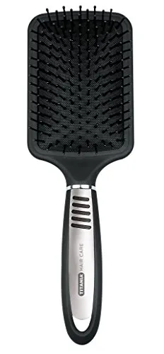 Titania Paddle Haarbürste schwarz-silber 25 cm