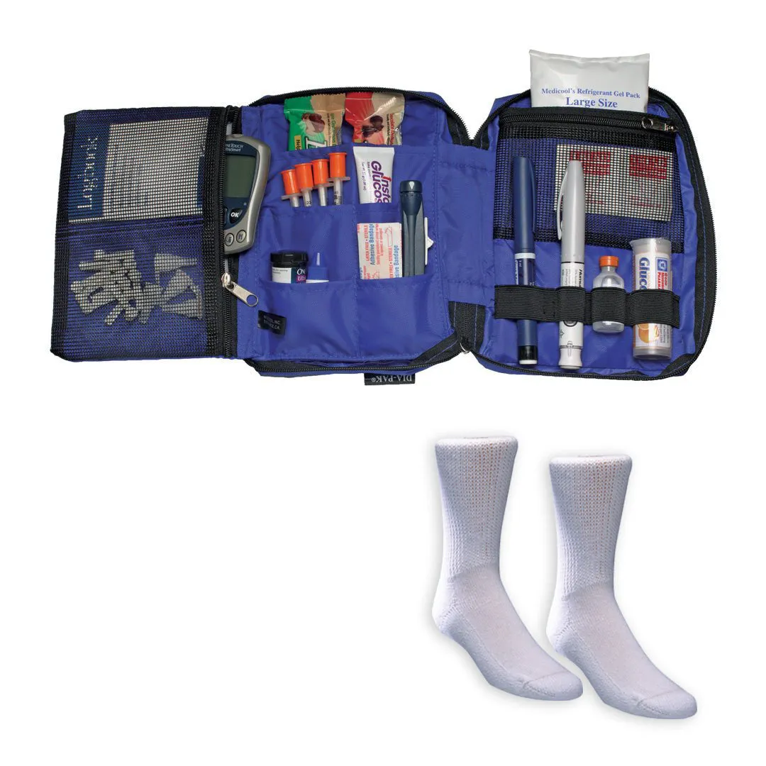 Medicool Dia-Pak Deluxe Insulintasche Schwarz + Socken M