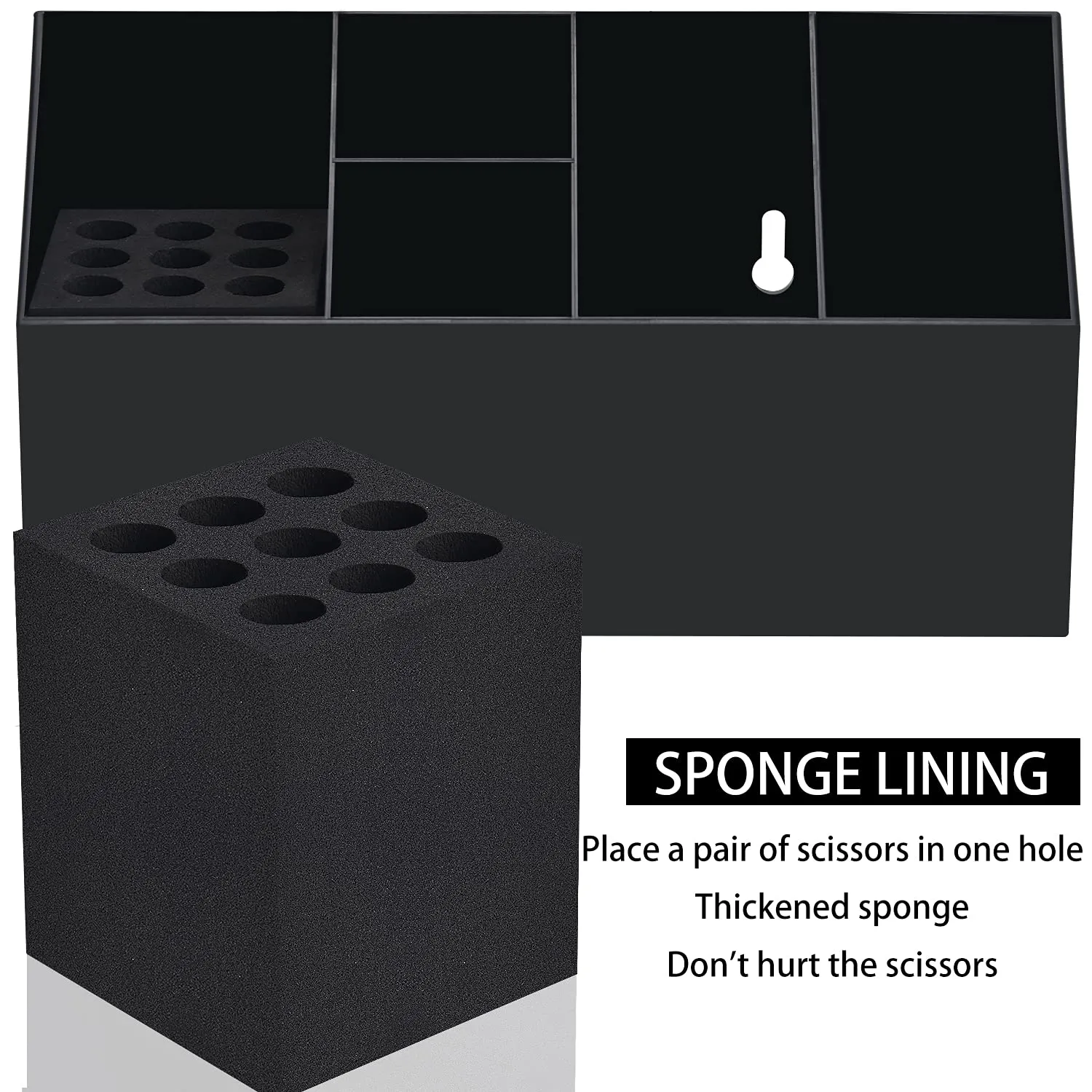 Noverlife Scherenhalter Box Aufbewahrung 26,5 cm Schwarz groß