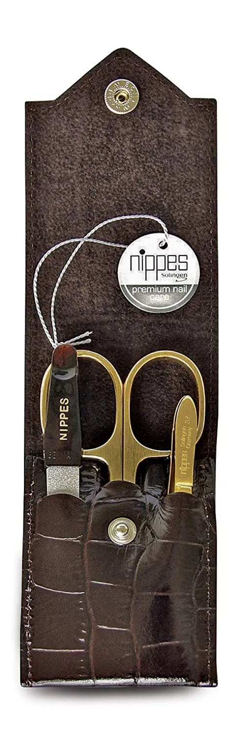 Nippes Solingen Croco Maniküre Set 3-teilig vergoldet