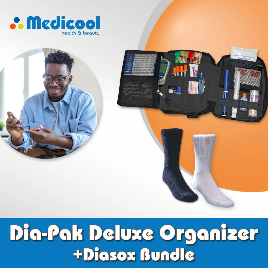 Medicool Dia-Pak Deluxe Insulintasche Schwarz + Socken M