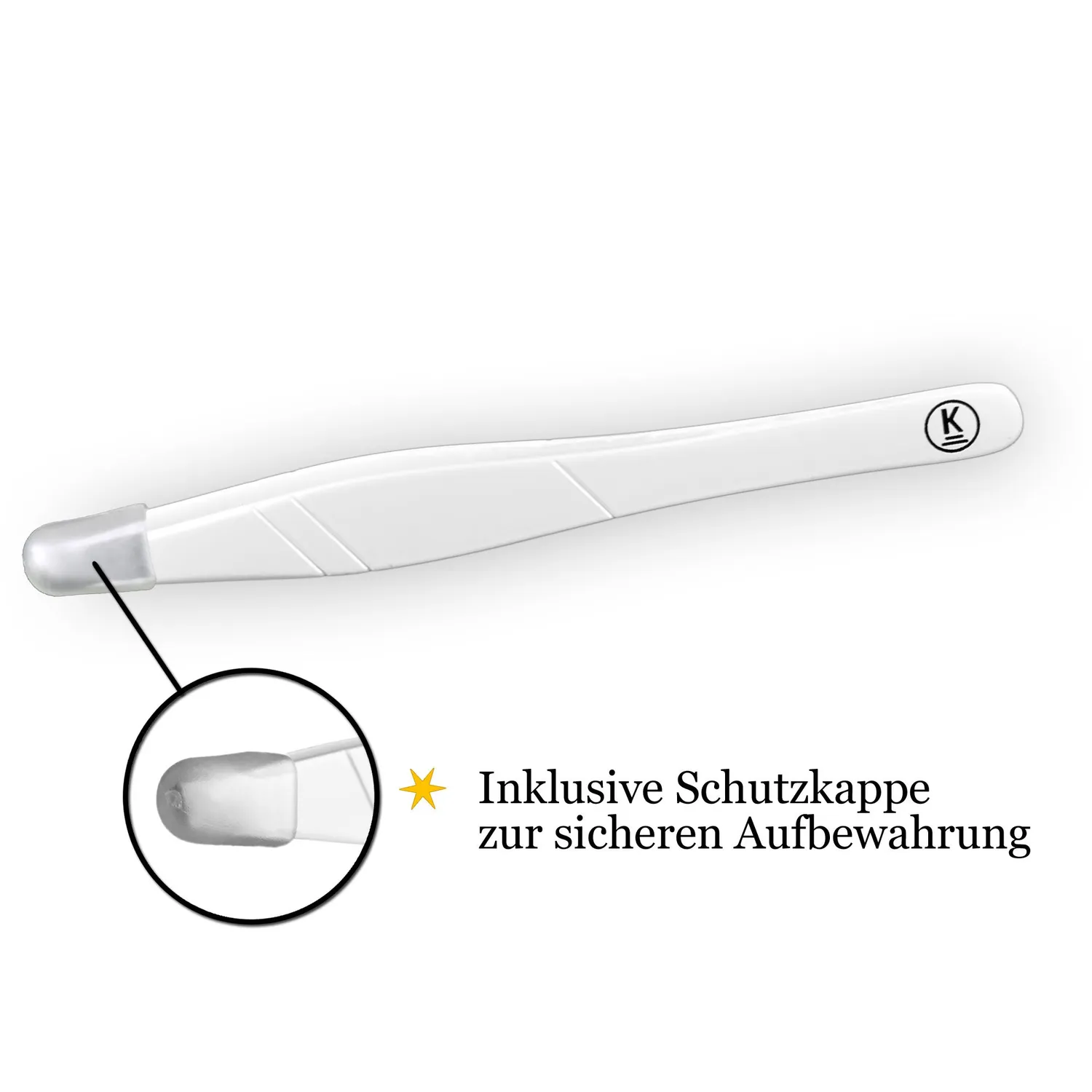 K-Pro Pinzette Schräg Edelstahl Weiß präzise