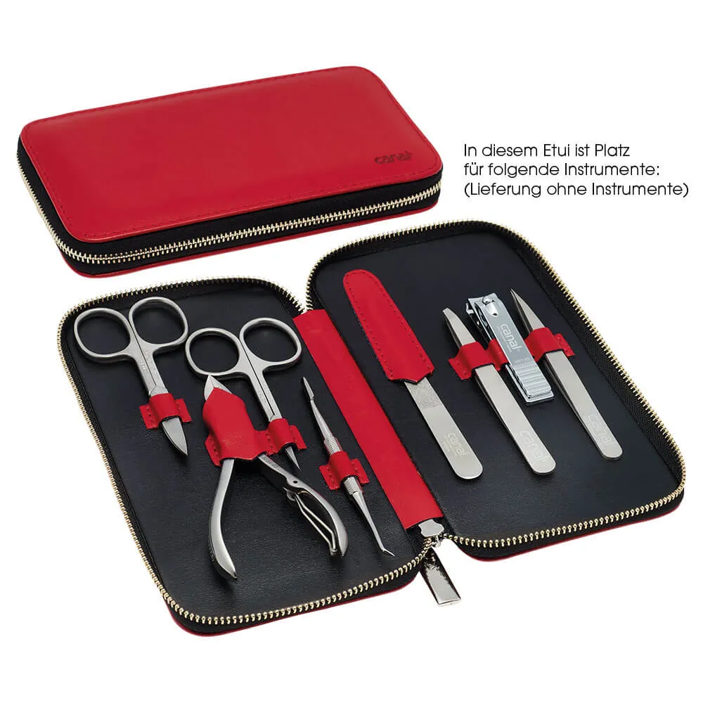 Canal Maniküre-Etui Leder rot leer 8-tlg. 17 cm