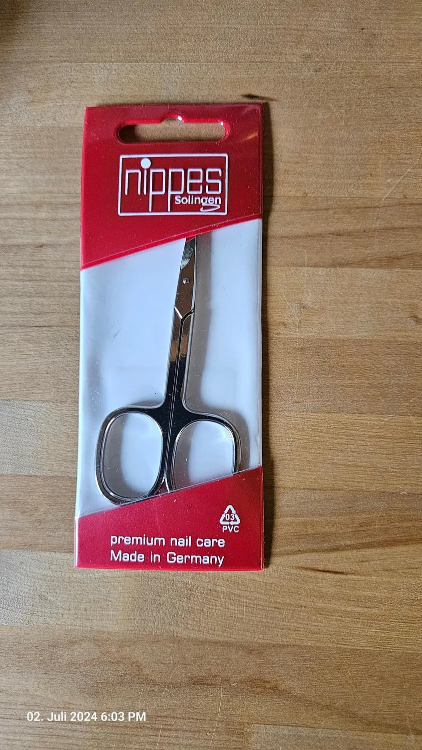 Nippes Solingen Hautschere Linkshänder 9 cm gebogen