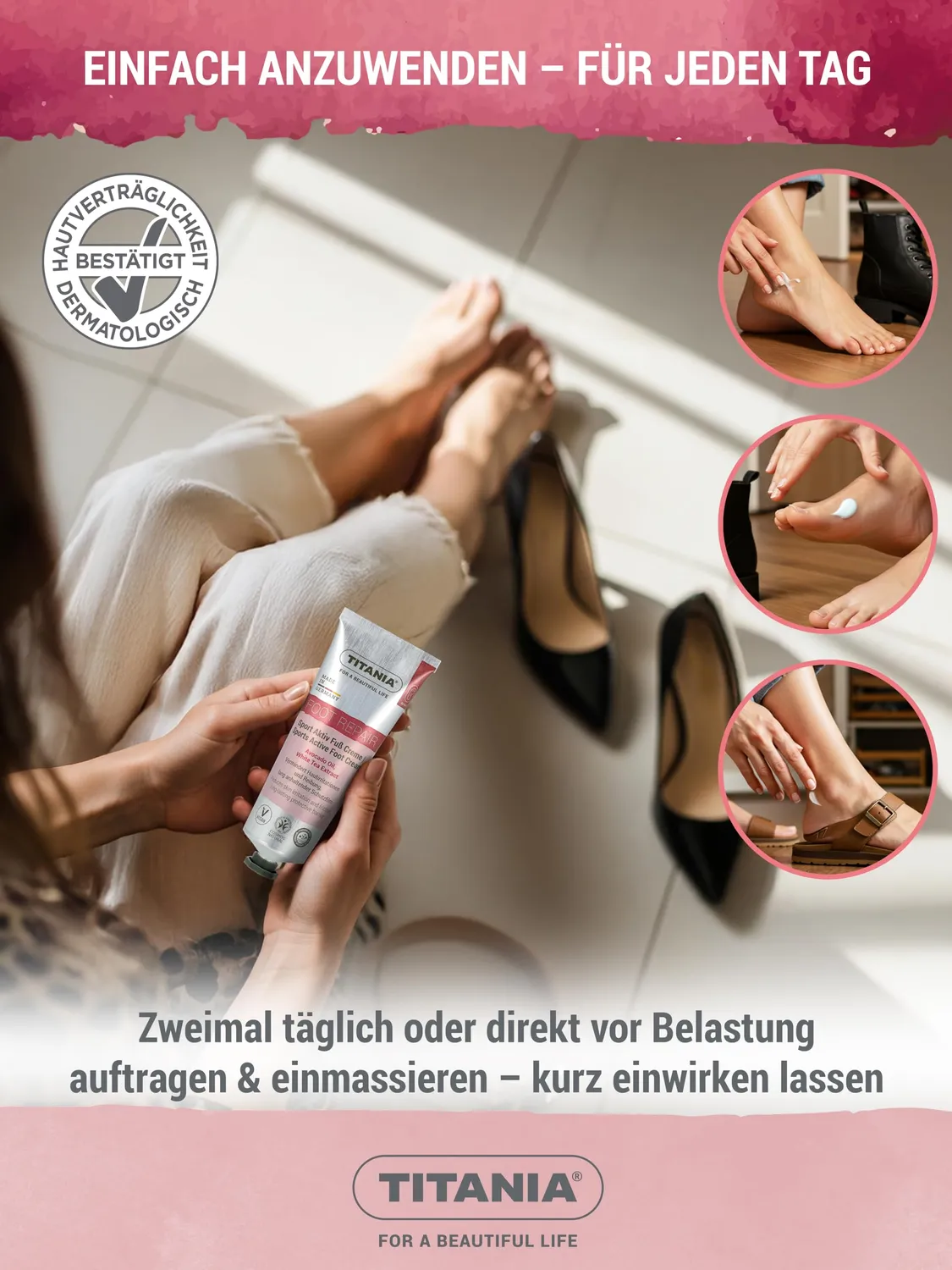 Titania Sport Aktiv Fußcreme 75 ml 2er Pack vegan