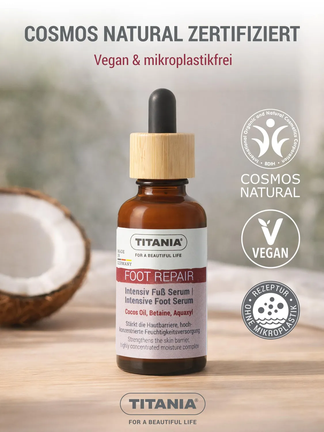 Titania Intensiv Fußserum 30 ml Kokosöl vegan