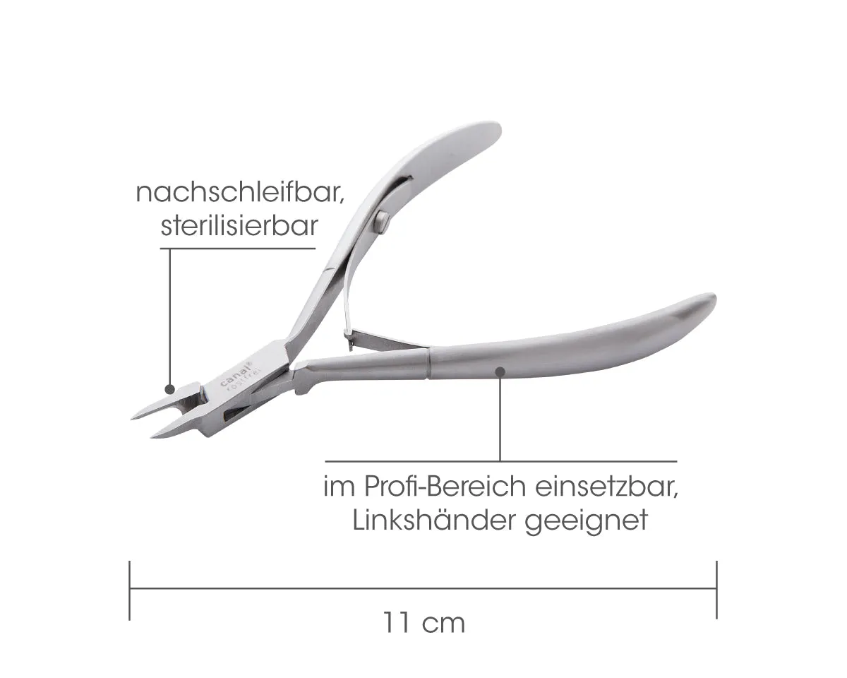 Canal Eckenzange Edelstahl flache Spitze 13 cm
