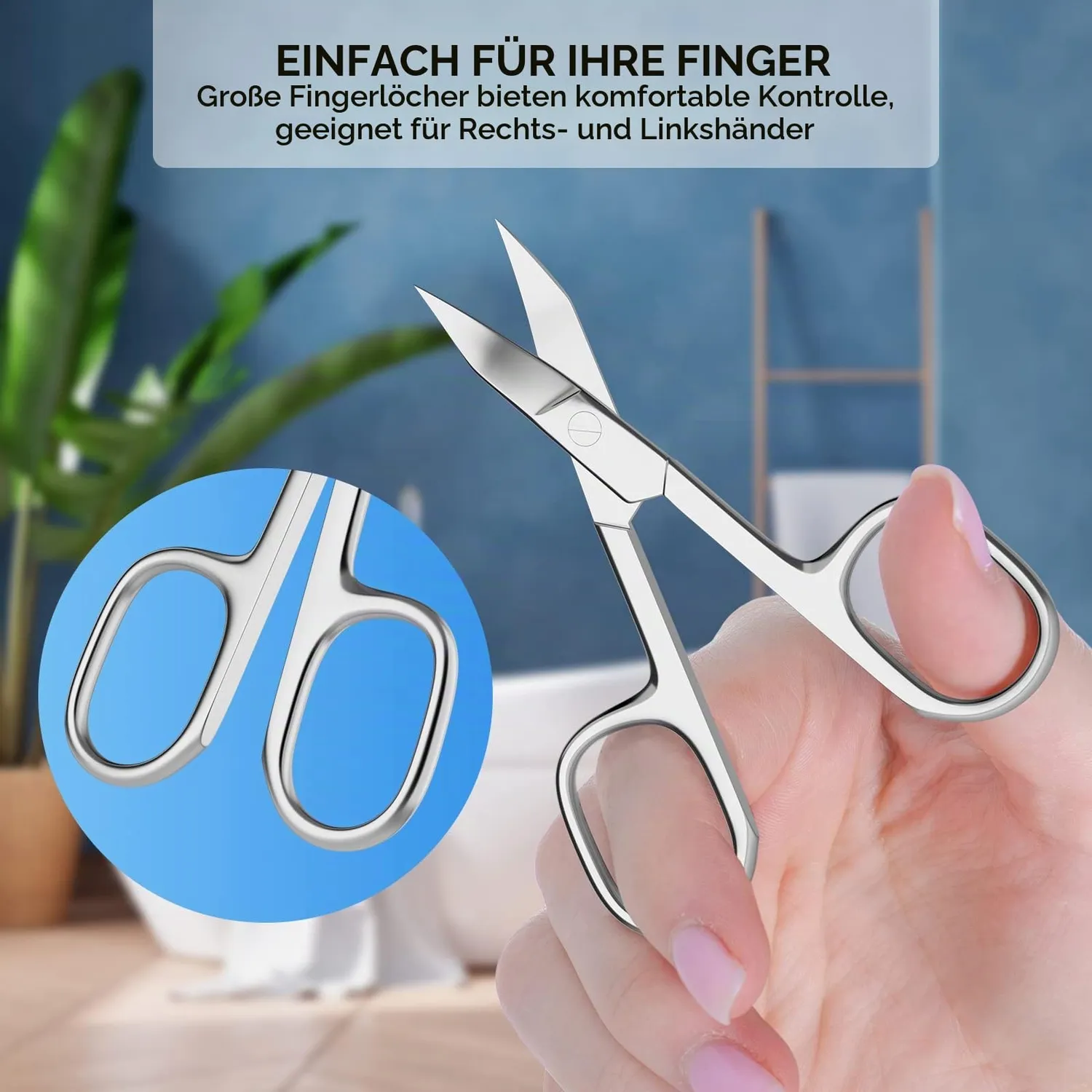INXEN Profi Nagelschere gebogen Edelstahl rostfrei