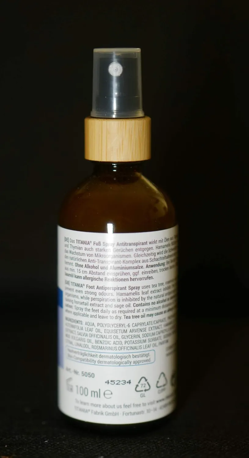 Titania Fußspray Antitranspirant 100 ml ohne Alkohol