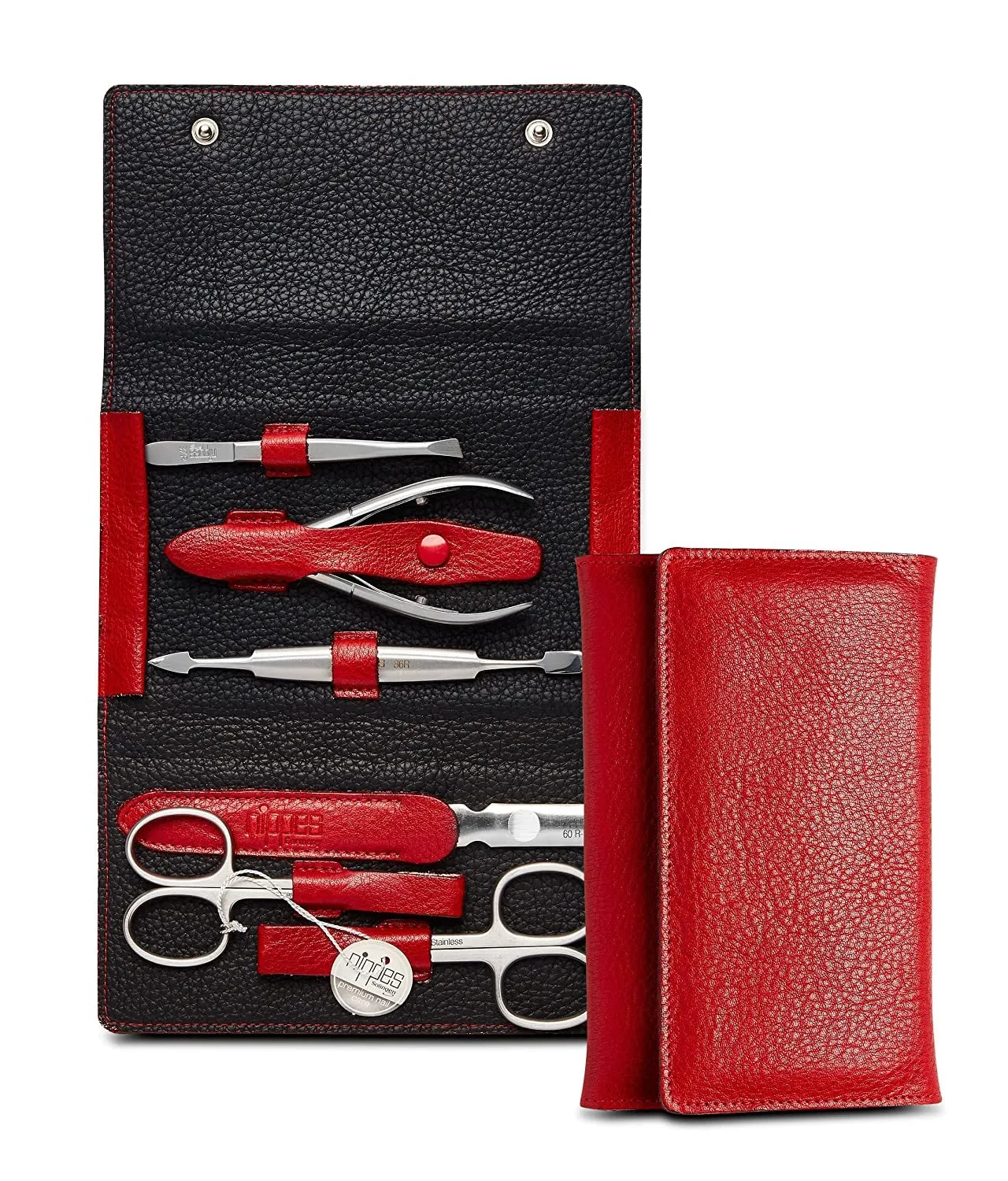Nippes Premium Wild Red Maniküre Set 3-teilig Rindleder rot