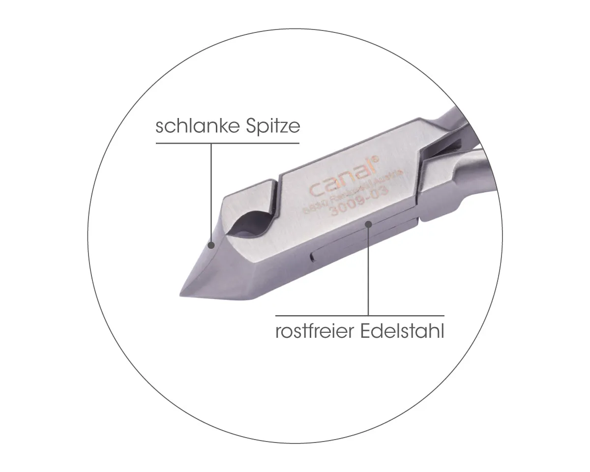 Canal Instrumente Kopfschneider Nagelzange 14 cm zwei Spitzen rostfrei