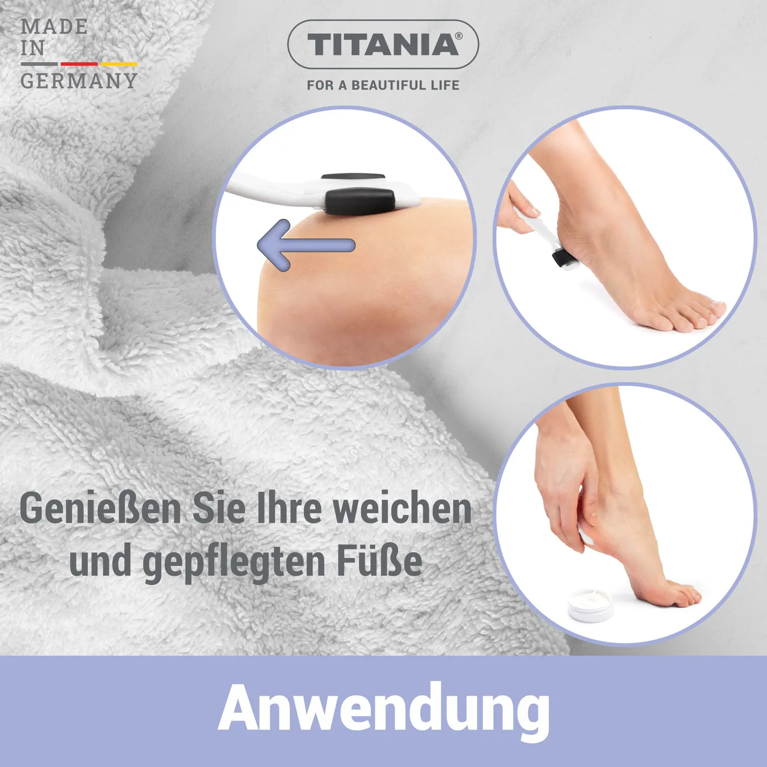 Titania Hornhauthobel Kunststoff mit Klinge Fußpflege