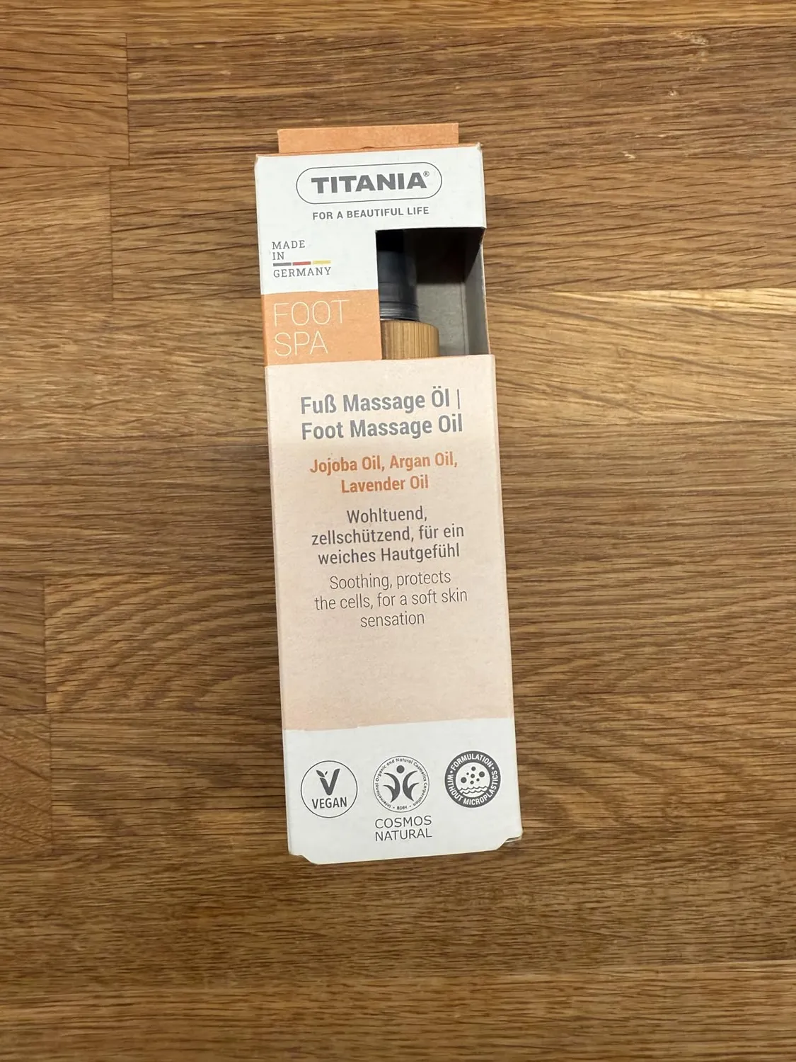Titania Fuß Massage Öl 58 ml vegan Jojoba Argan
