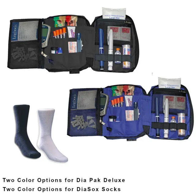 Medicool Dia-Pak Deluxe Insulintasche Schwarz + Socken M