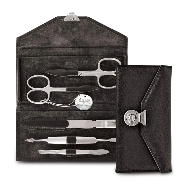 Nippes Solingen Locks Maniküre Set 5-teilig Leder schwarz