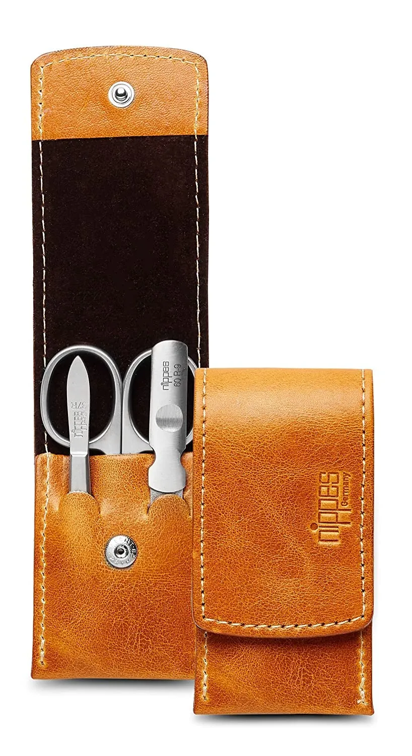 Nippes Solingen Premium Line Maniküre Set Cognac 7-teilig rostfrei