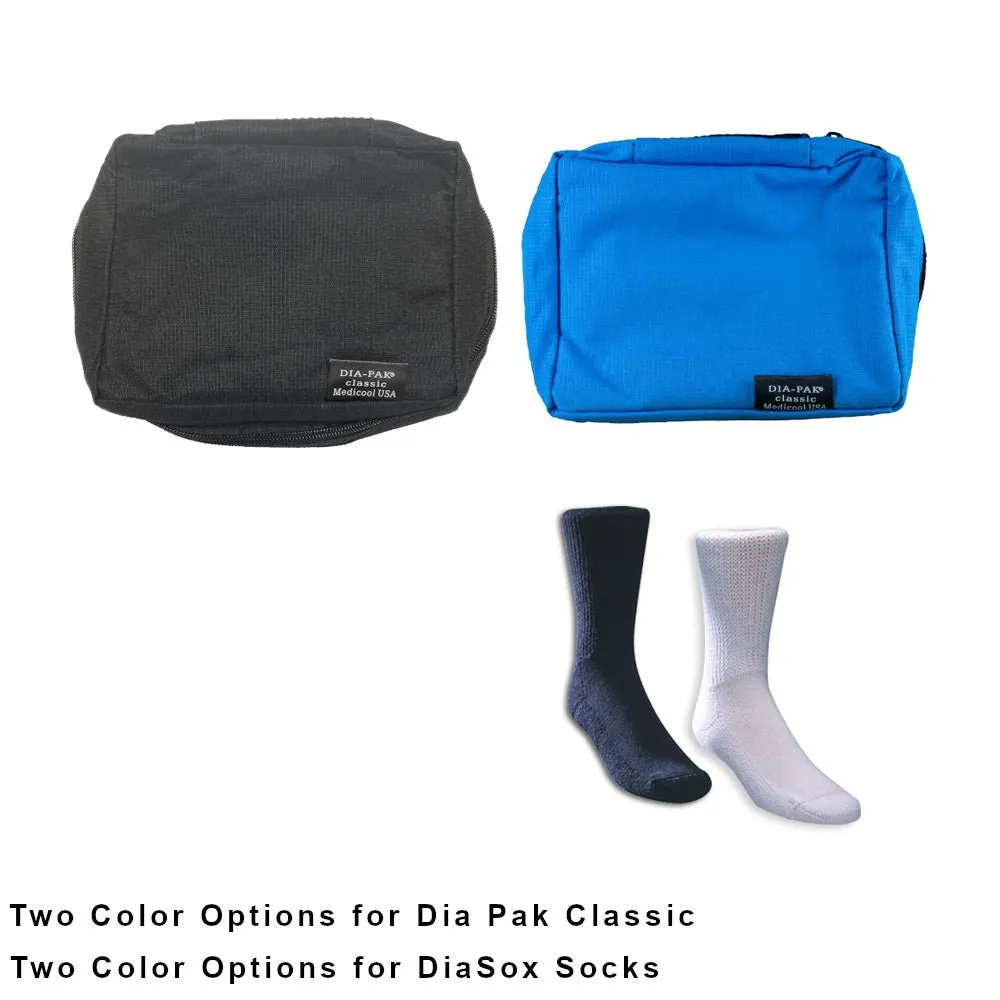 Medicool Dia-Pak Classic Kühltasche Set schwarz mit Socken