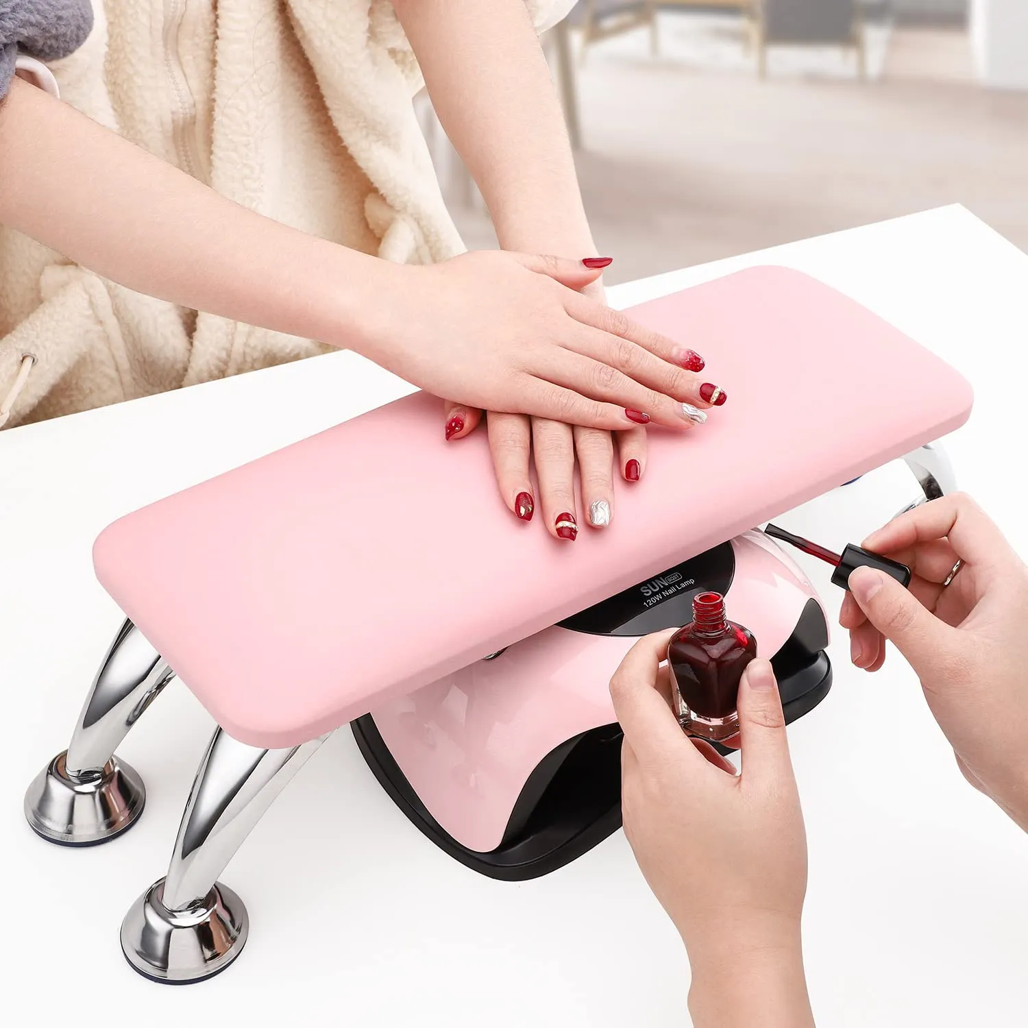 Noverlife Nagel-Armauflage Handkissen pink Mikrofaser 50cm
