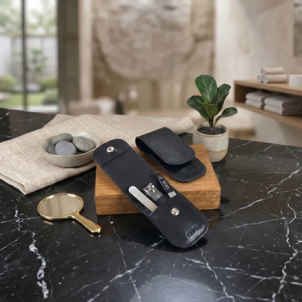 Canal Instrumente 5379 Reise-Etui Schwarz 3-teilig Leder