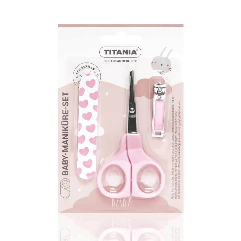 Titania Baby Maniküreset 3-teilig Pink Babynägel