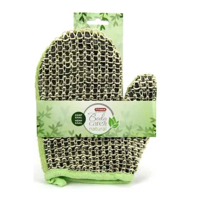 Titania Body Massagehandschuh Hanf Sisal grün