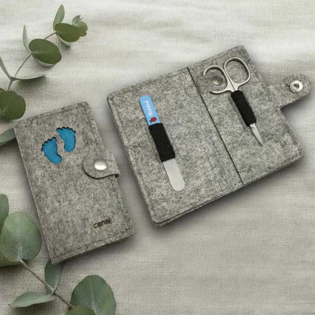 Canal Baby-Maniküre-Set Filz 2-teilig Hellblau Glasfeile