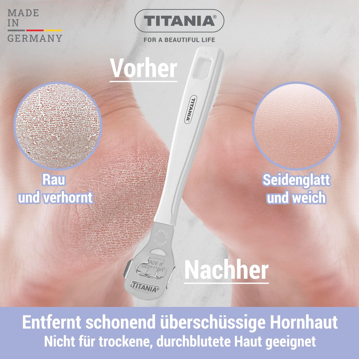 Titania Hornhauthobel Kunststoff mit Ersatzklinge