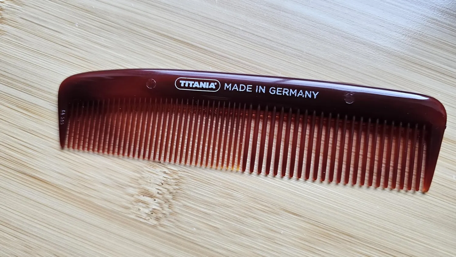 Titania Taschenkamm 12,5 cm doppelt Braun Bart Haar