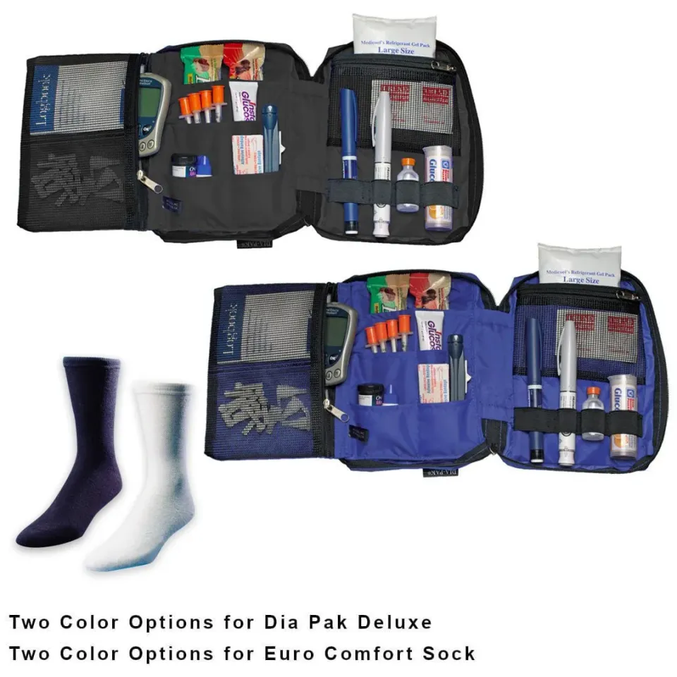 Medicool Dia-Pak Deluxe Insulintasche Schwarz + Socken Set