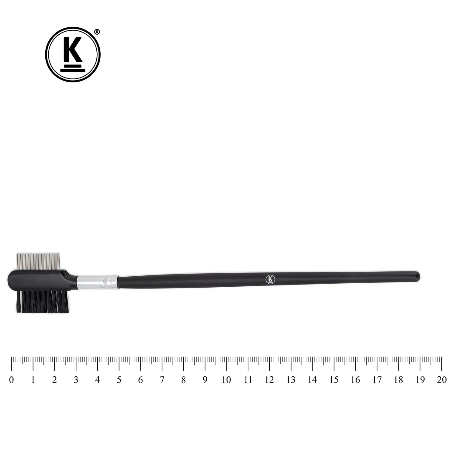K-Pro 2-in-1 Augenbrauenbürste Wimpernkamm Metall Stylingtool