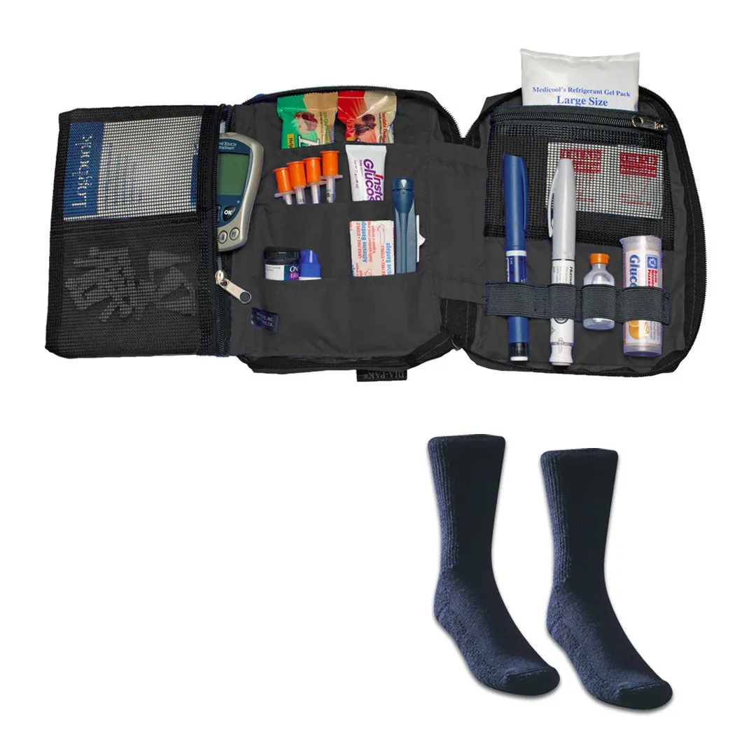 Medicool Dia-Pak Deluxe Insulintasche Schwarz + Socken M