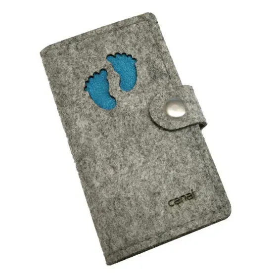 Canal Instrumente Baby Maniküre-Etui leer Hellblau Filz